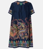 Etro Paisley silk habotai minidress