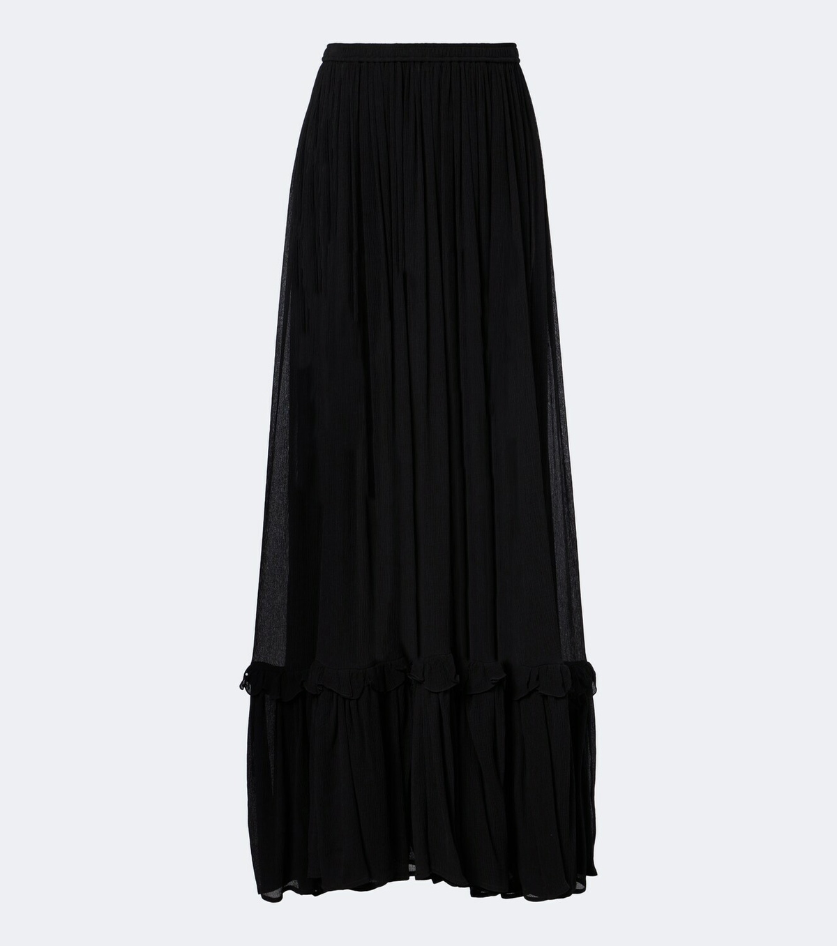 Saint Laurent Ruffled silk maxi skirt