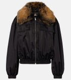 Saint Laurent Shearling-trimmed blouson jacket