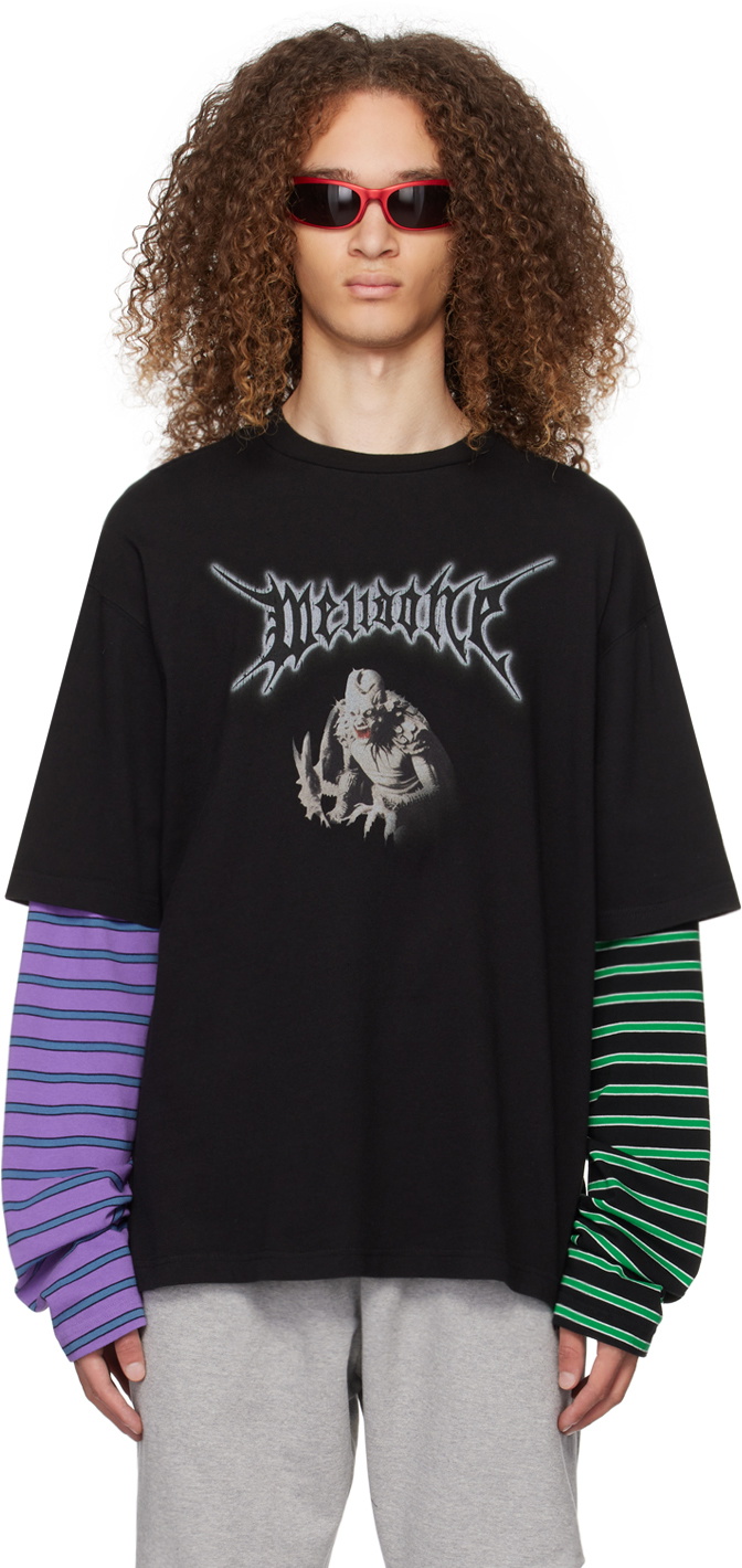 トップス We11done ls tee We11done Multicolor Layered Long Sleeve T-Shirt We11done