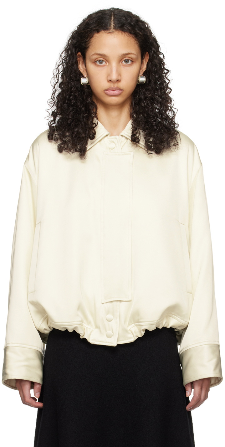 Jil Sander Off-White Padded Bomber Jacket