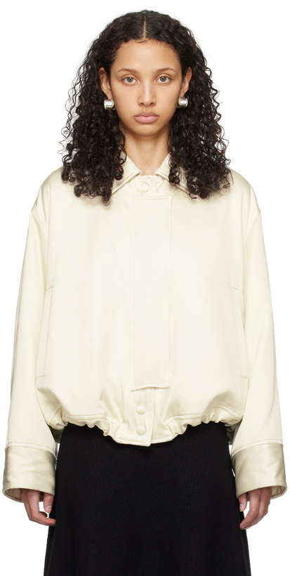 Photo: Jil Sander Off-White Padded Bomber Jacket