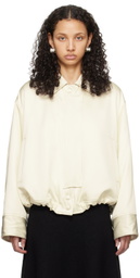 Jil Sander Off-White Padded Bomber Jacket