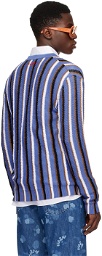 Marni Blue & White Striped Cardigan