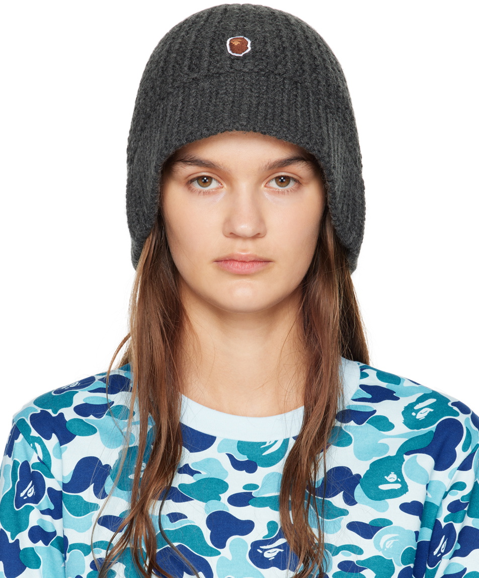 BAPE Gray Ape Head One Point Bucket Hat A Bathing Ape