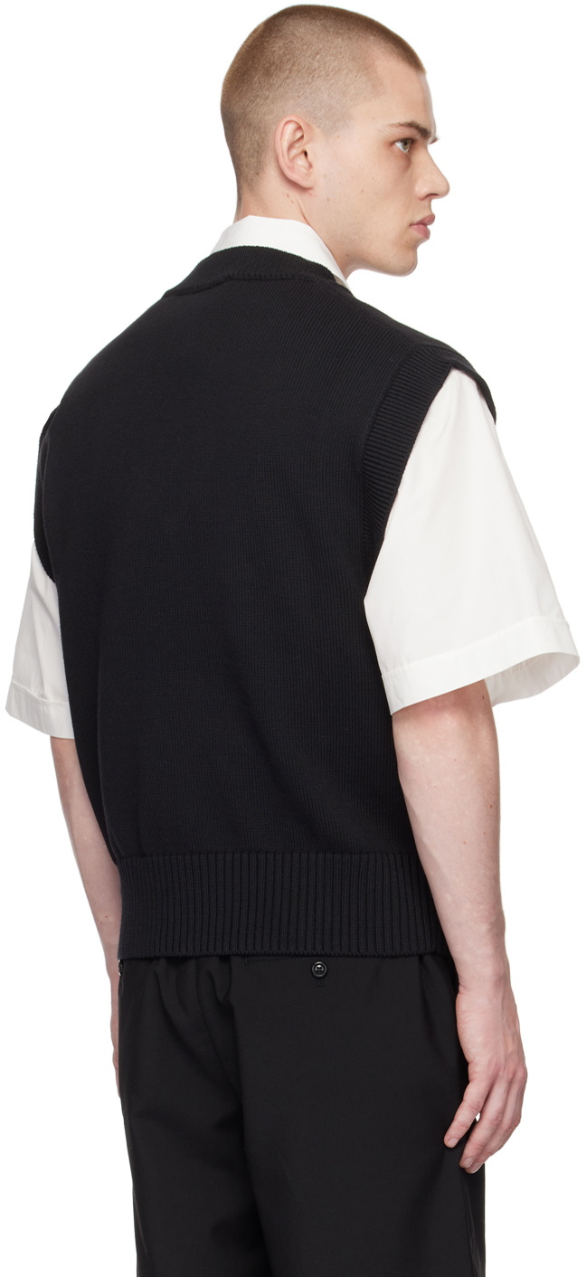 【送料&関税込】Ami Alexandre Mattiussi Vest In Black Wool AMI Alexandre Mattiussi Black Ami de Cœur Vest AMI Alexandre