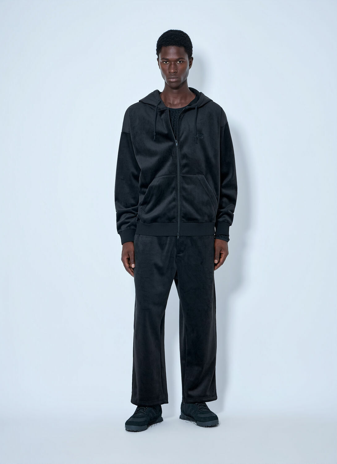Y-3 Zip-Up Hoodie with Ribbed Trims