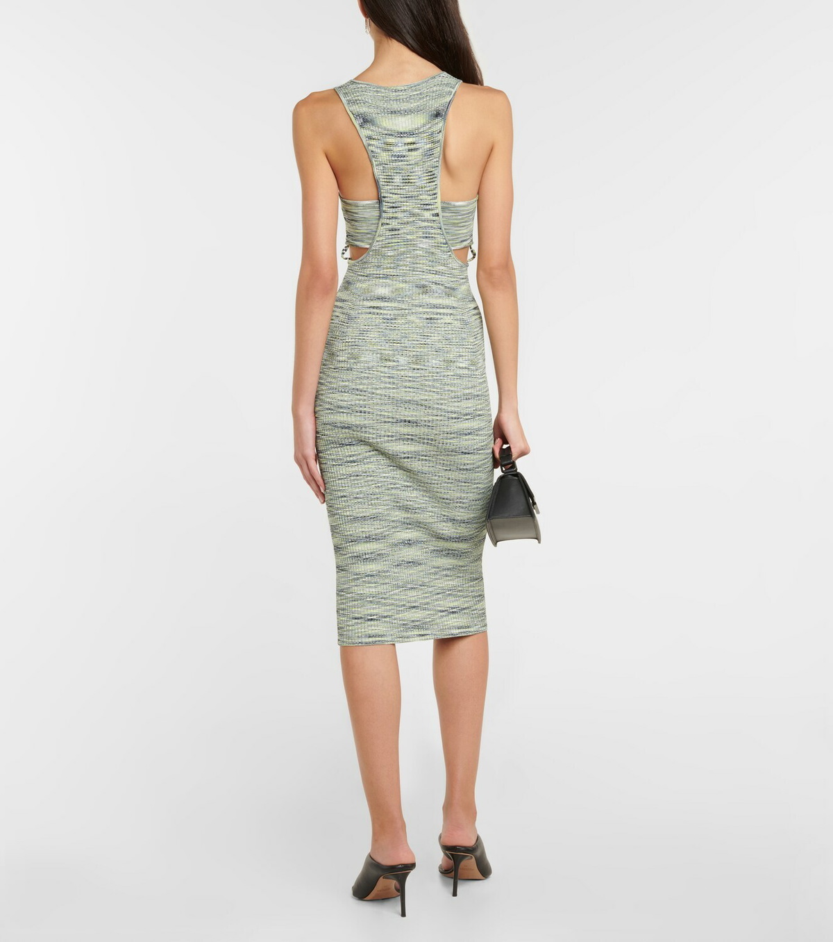 Simkhai Shelby Knit Polo Midi Dress in Kelly Green Stripe main image 1