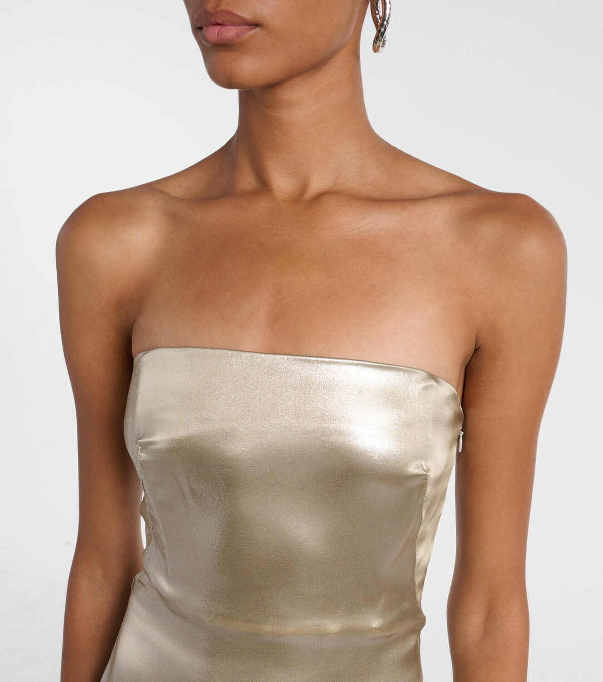 Galvan Strapless satin bustier gown