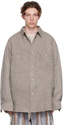 Hed Mayner Gray Linen Shirt