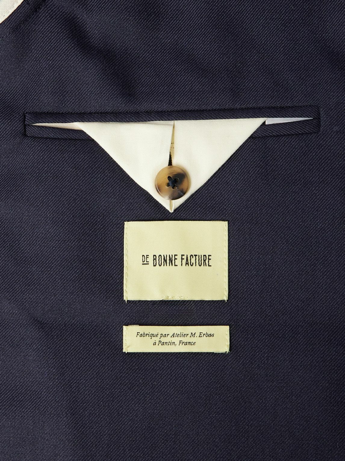 De Bonne Facture - Essential Unstructured Wool Suit Jacket - Blue