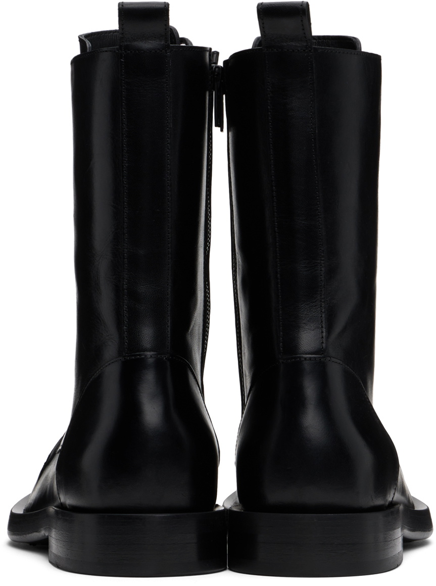 Ann Demeulemeester Black Gillian Pintuck Combat Boots Ann