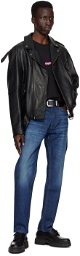 Hugo Black Zip Leather Jacket