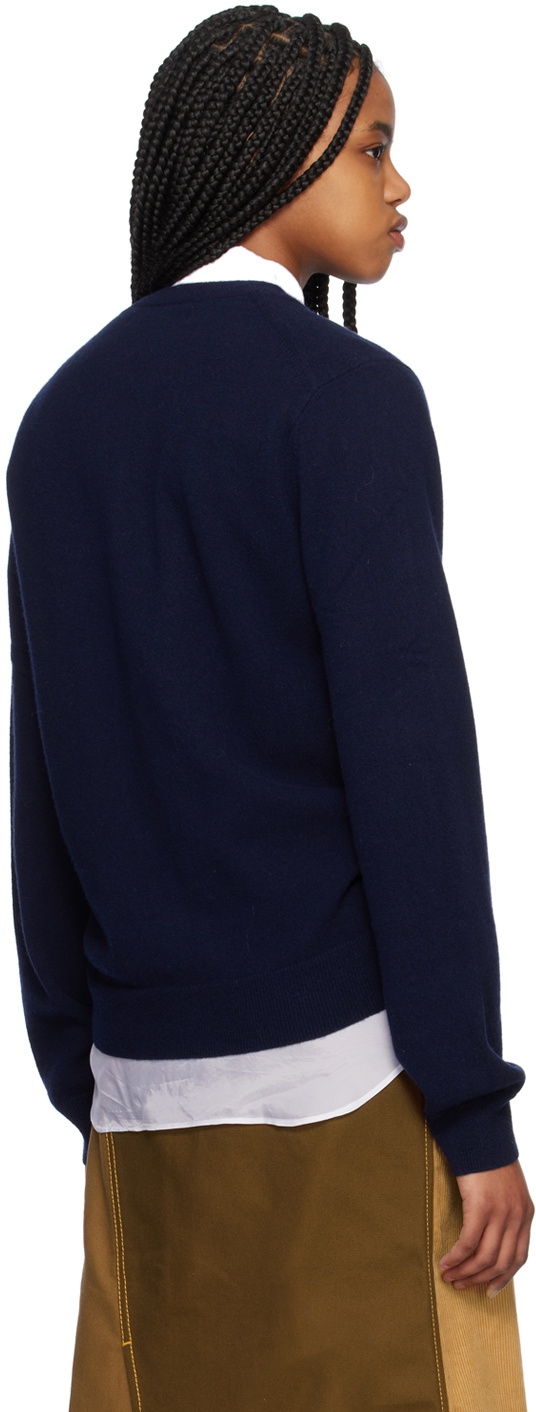 Comme des Garçons Shirt Navy Crewneck Cardigan