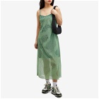 Brain Dead Women's Engineered Cloud Mesh Slip Dress in Green