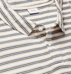 Onia - Eric Striped Cotton-Blend Jersey Polo Shirt - Neutrals