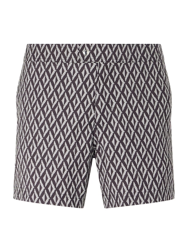 Photo: TOM FORD - Straight-Leg Short-Length Printed Swim Shorts - Black