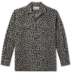 Wacko Maria - Camp-Collar Leopard-Print Wool-Blend Flannel Shirt - Gray