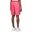 Dsquared2 Red and Pink Nylon Zipper Shorts