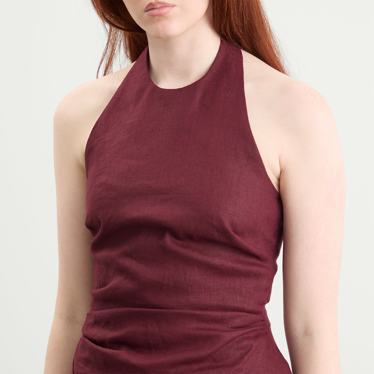 Faithfull The Brand Women's Fia Halter Top in Bordeaux Faithfull The Brand