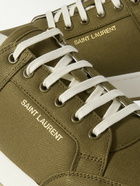 SAINT LAURENT - SL61 Suede-Trimmed Canvas Sneakers - Green