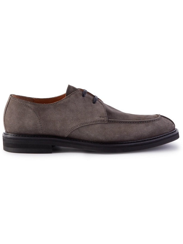 Photo: Mr P. - Andrew Split-Toe Suede Derby Shoes - Gray