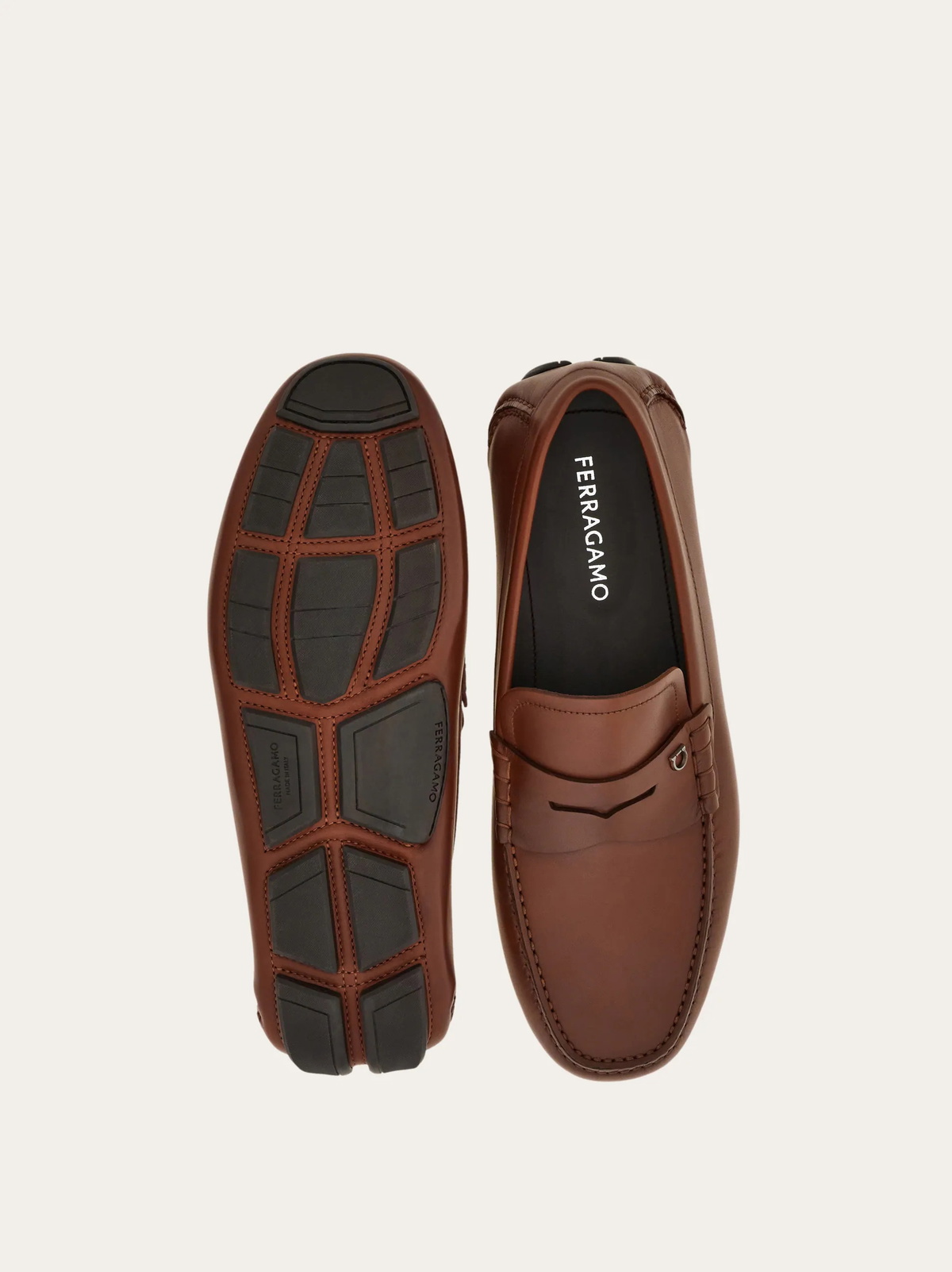 Ferragamo Mens Penny driver in Brown