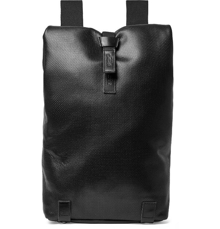 Photo: Brooks England - Pickwick Perforated Leather Backpack - Black