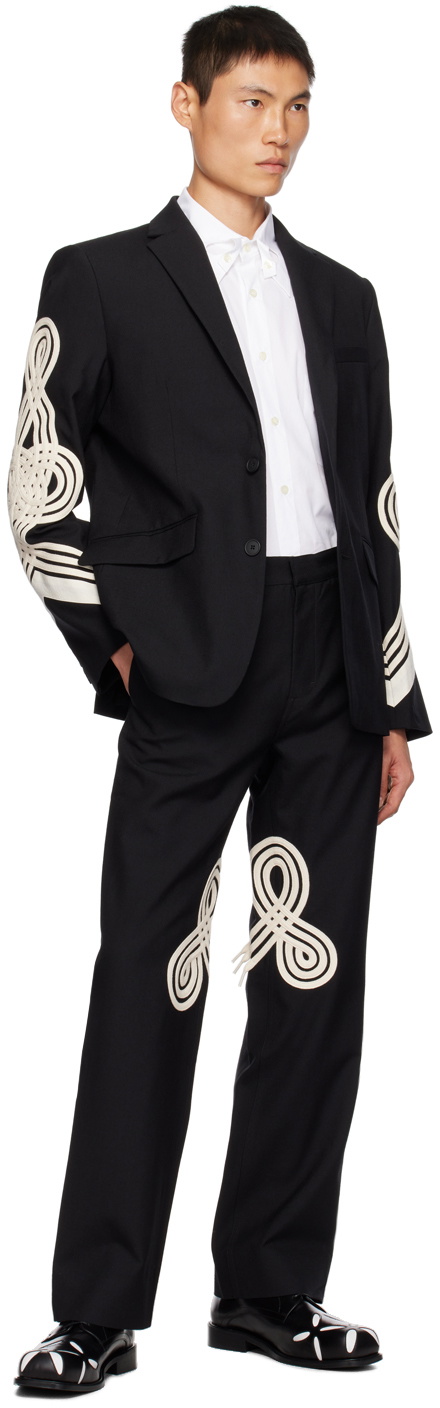 STEFAN COOKE ブラック Slashed テーラードジャケット Stefan Cooke Black Slashed Blazer Stefan Cooke