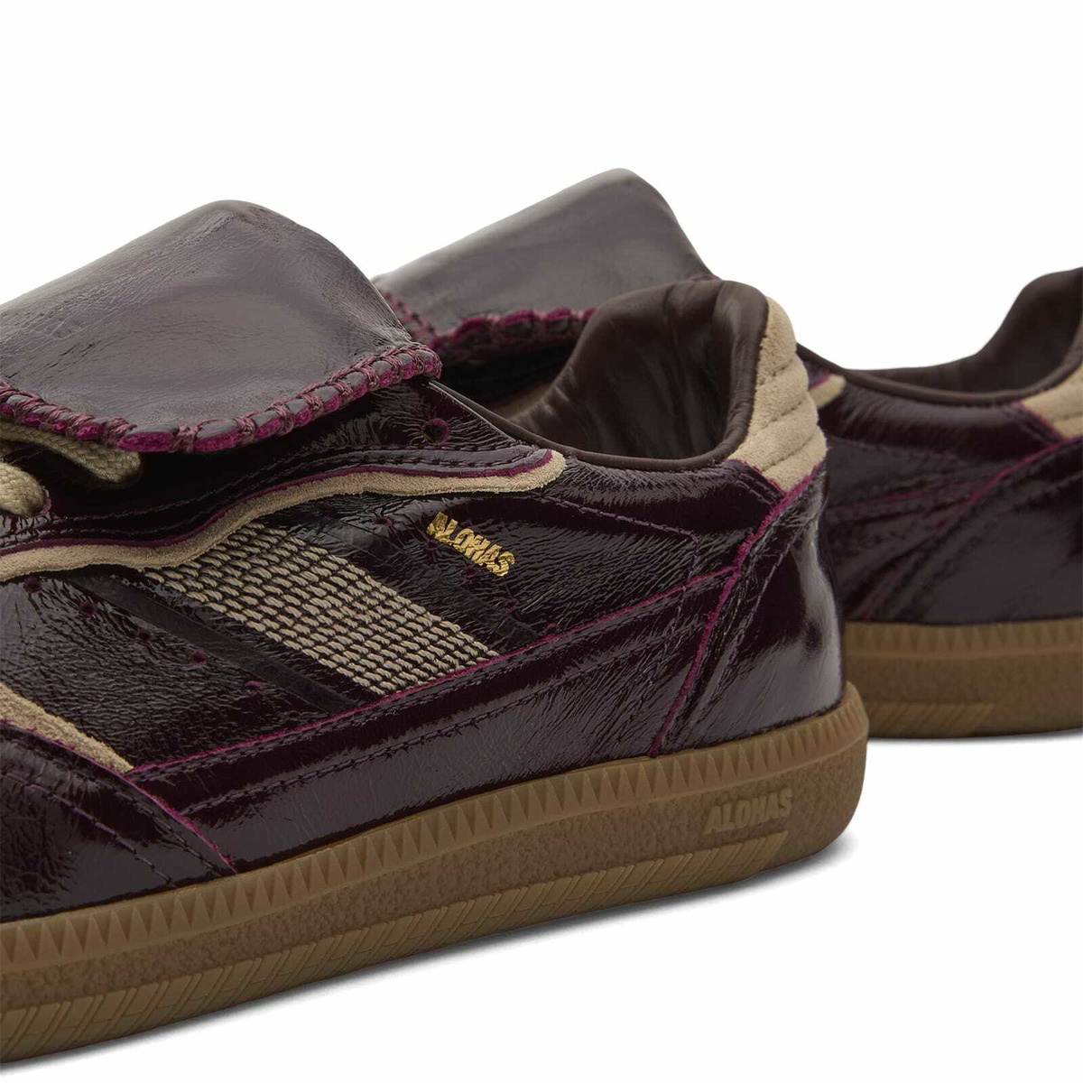 ALOHAS Women's TB 490 Club Onix Leather Sneakers in Onix Deep Burgundy