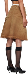 WILLY CHAVARRIA Tan Stockton Cargo Midi Skirt