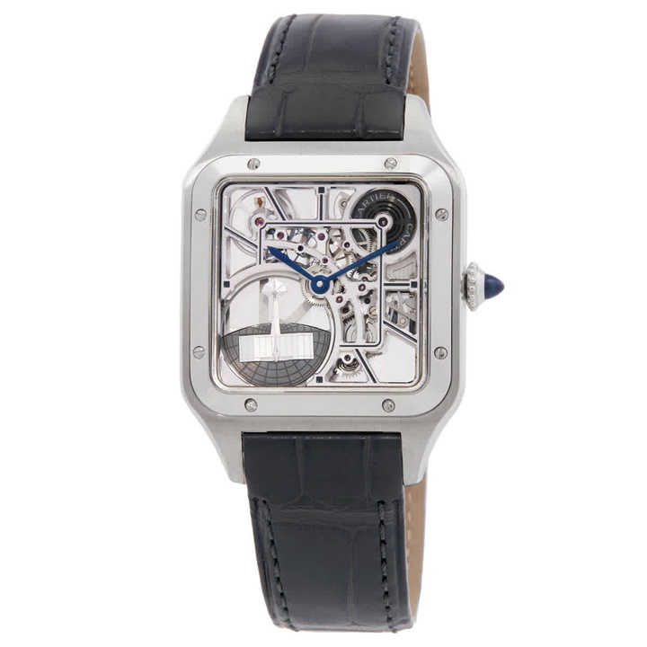 Photo: Cartier Santos Dumont Large Model Skeleton Automatic Ladies Watch WHSA0032