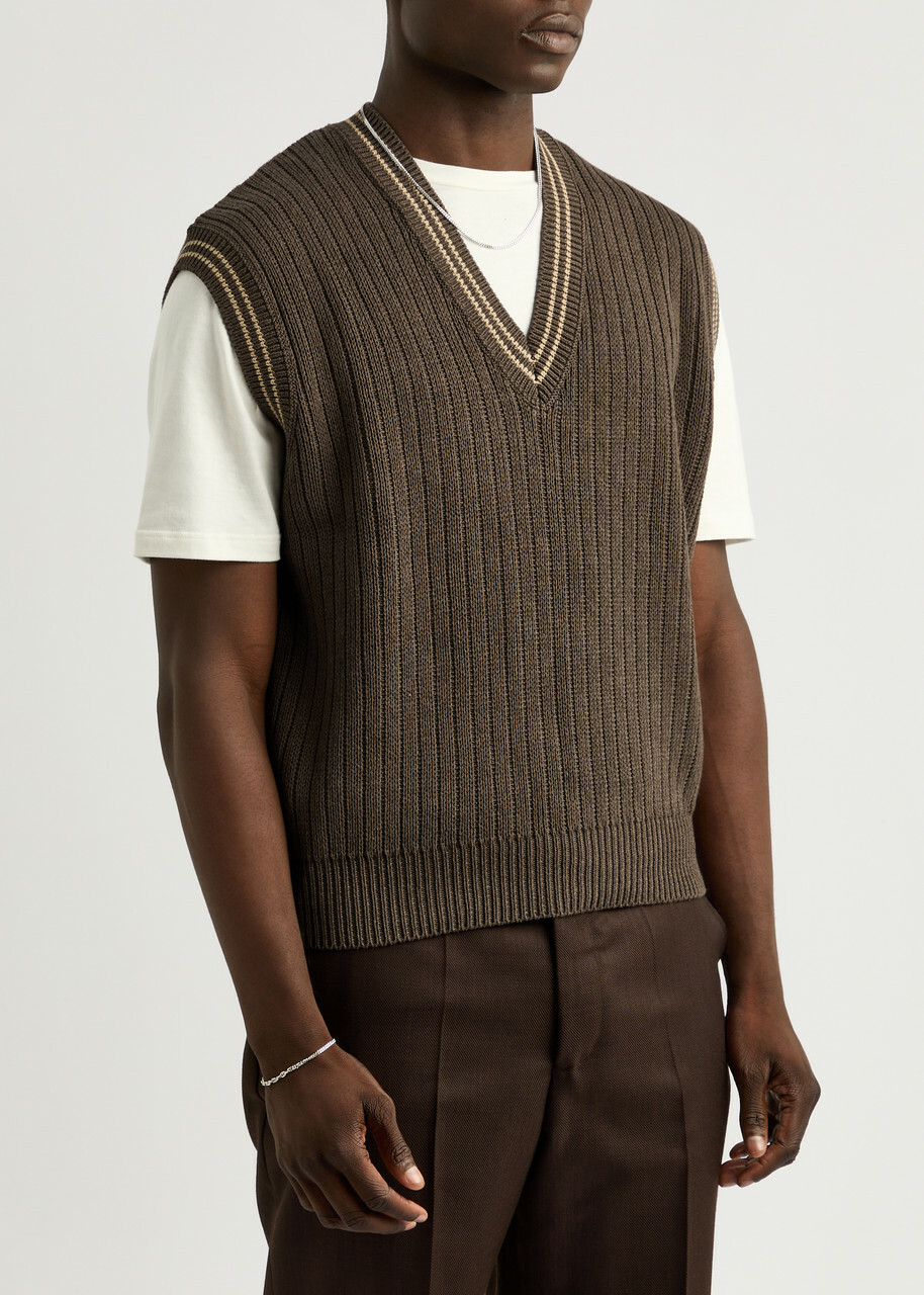 Nudie Jeans Sverre Knitted Vest Brown