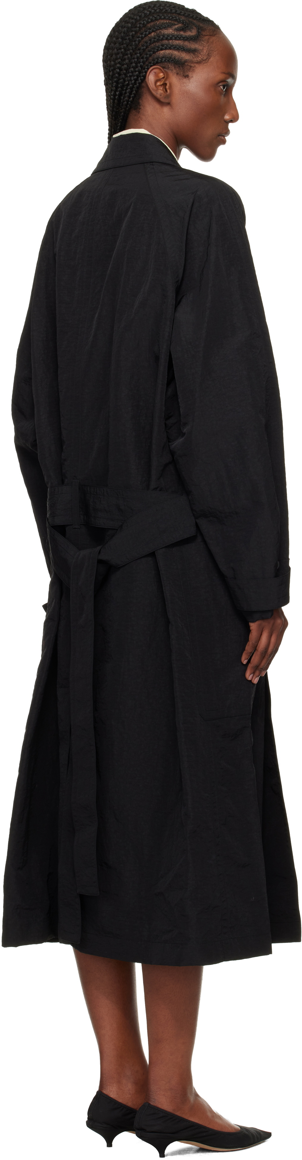LE17SEPTEMBRE Black Crisp Raglan Trench Coat