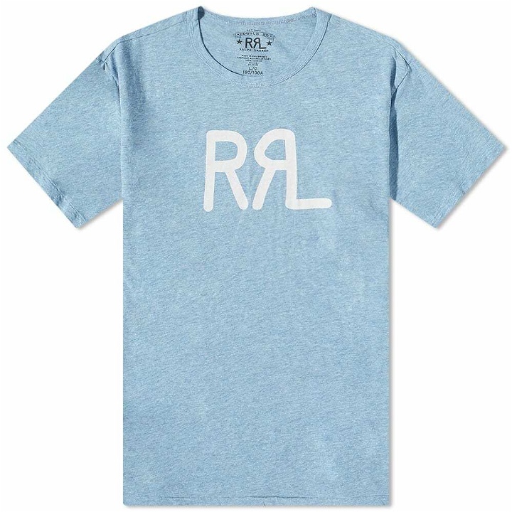Photo: RRL Men's Logo T-Shirt in Heather Blue