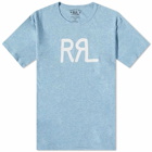 RRL Men's Logo T-Shirt in Heather Blue