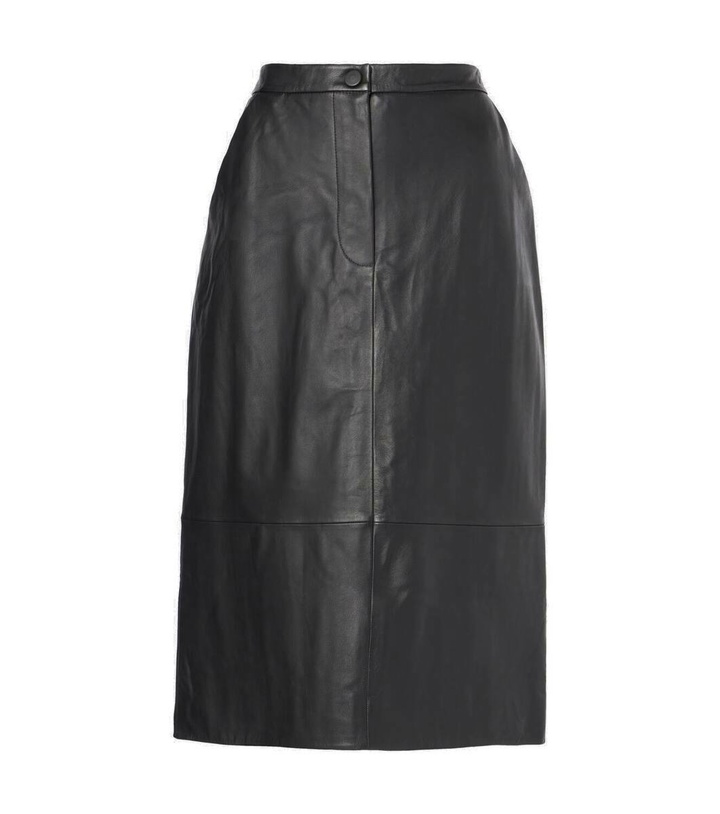 Photo: Yves Salomon Leather midi skirt