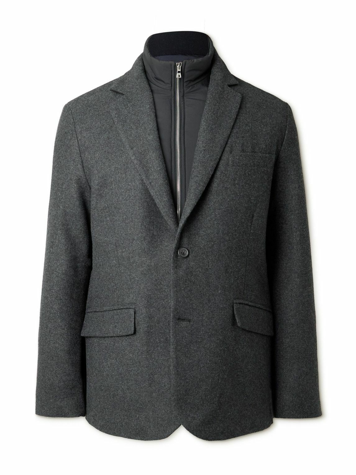 Mr P. - Shell-Trimmed Flannel Blazer - Black