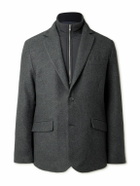 Mr P. - Shell-Trimmed Flannel Blazer - Black