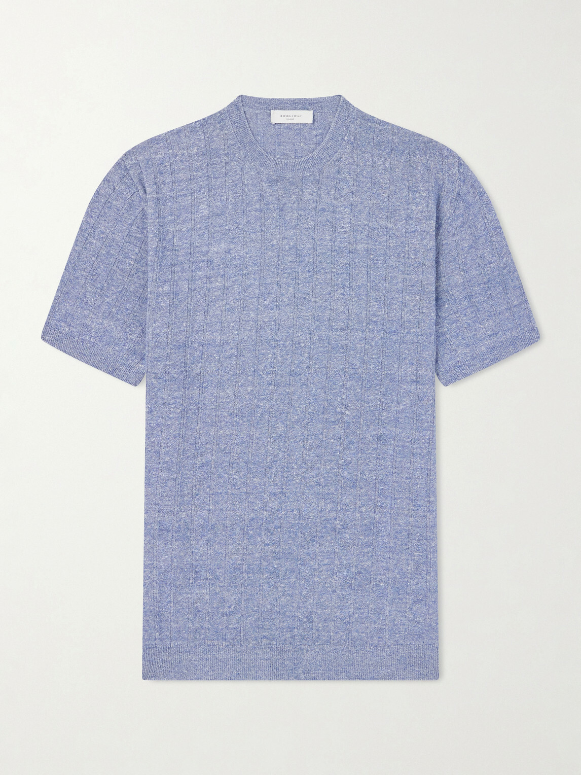 Boglioli - Ribbed Linen and Cotton-Blend T-Shirt - Blue