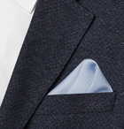 TOM FORD - Contrast-Tipped Silk-Twill Pocket Square - Men - Blue