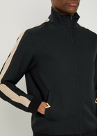 Valentino Garavani Panelled Jersey-twill Track Jacket Black And White