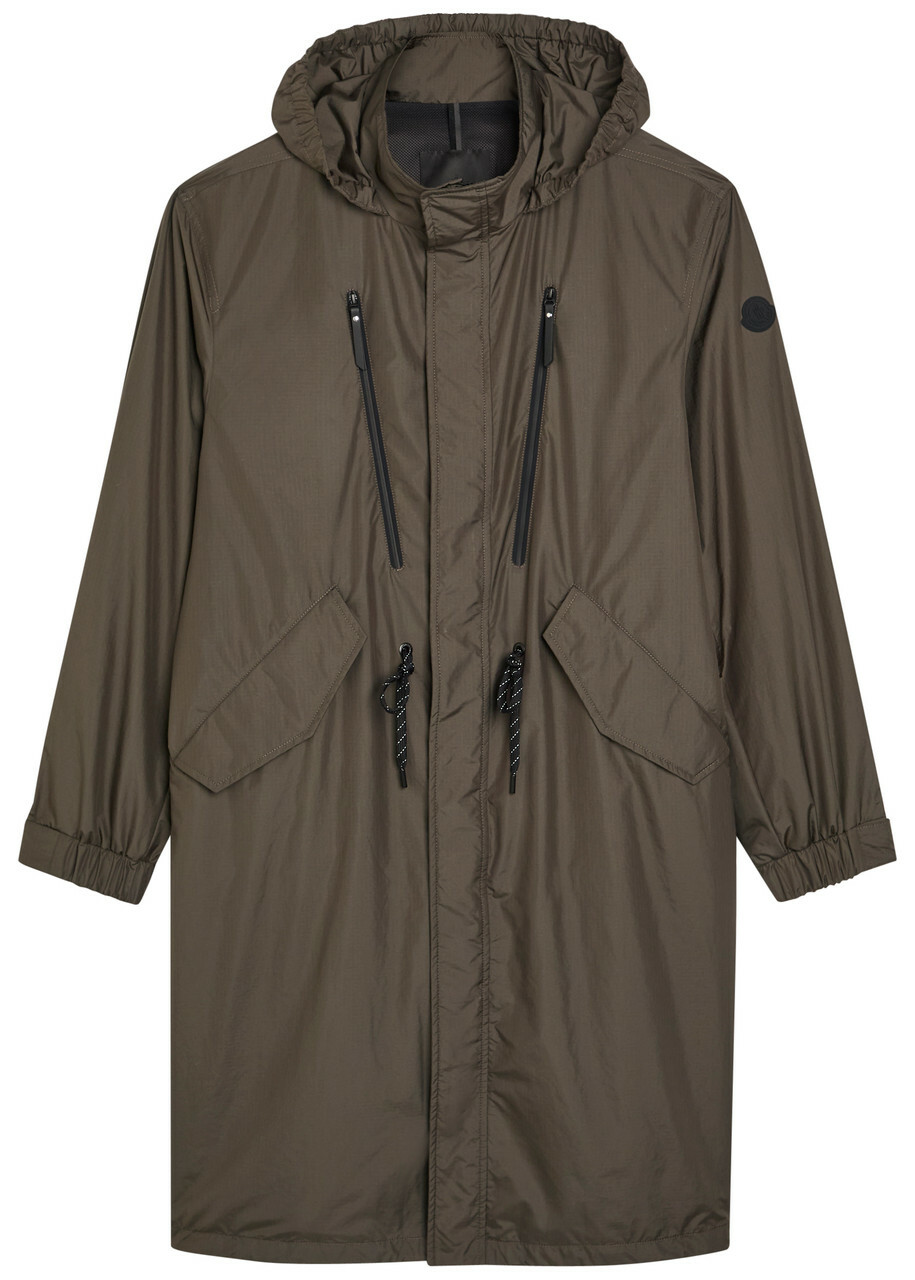 Moncler Alisa Hooded Shell Parka Coat Dark Brown