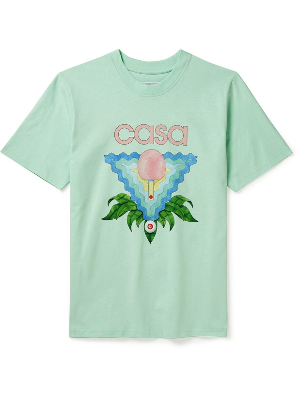 Photo: Casablanca - Logo-Print Organic Cotton-Jersey T-Shirt - Green