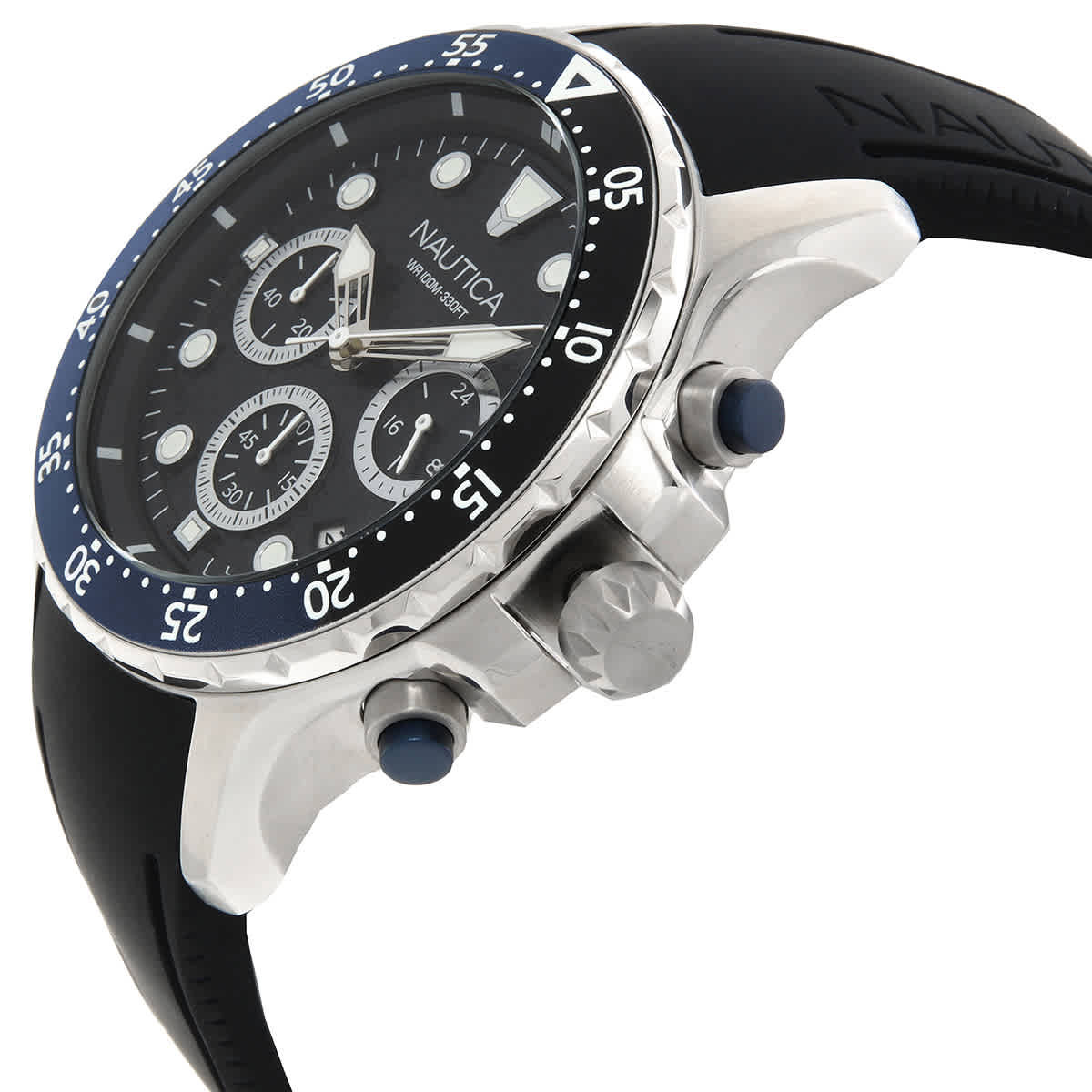Nautica Nst Chronograph Quartz Black Dial Mens Watch NAPNSF408