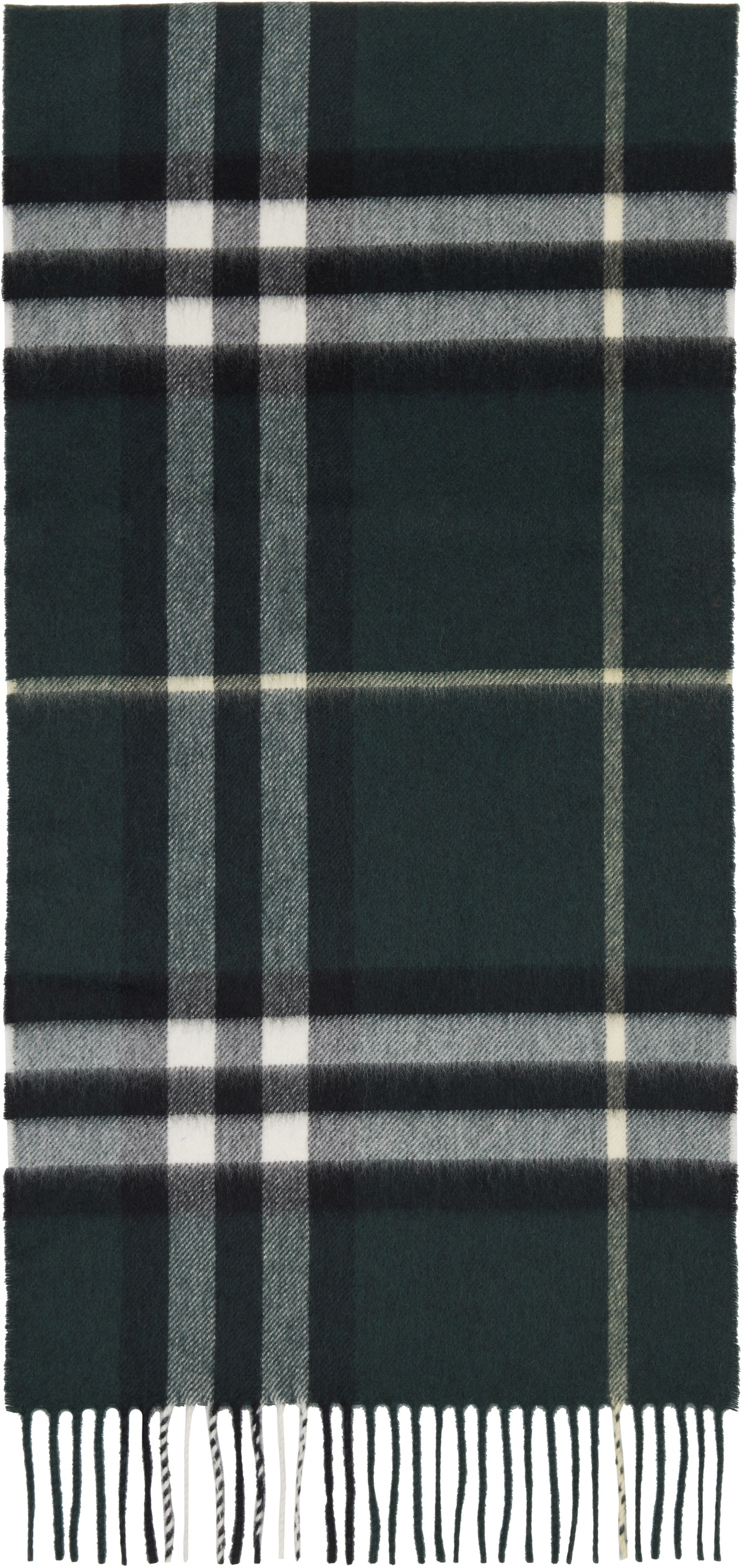Burberry Green Check Cashmere Scarf