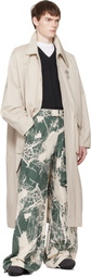 Reese Cooper Beige Cotton Herringbone Overcoat