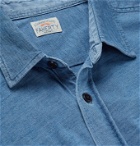 Faherty - Knit Seasons Slim-Fit Indigo-Dyed Cotton Shirt - Blue