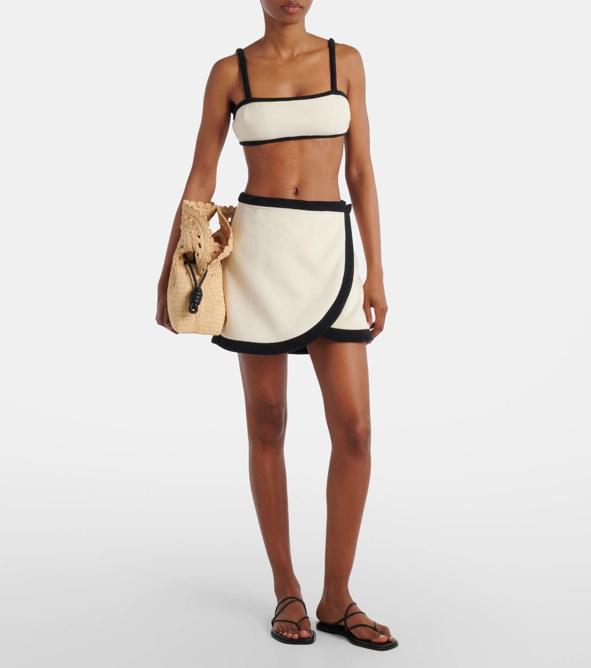 Adriana Degreas Cotton-blend wrap skirt