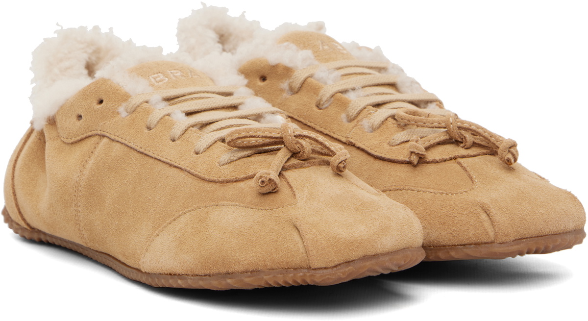 ABRA Beige Ballerina Shearling Sneakers